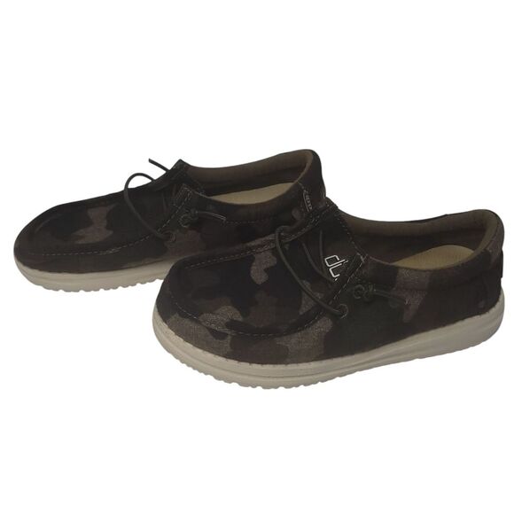 Hey Dude Wally Linen Camo Youth size 13 - Picture 4 of 10